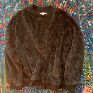 Time and Tru Black Fuzzy Jacket